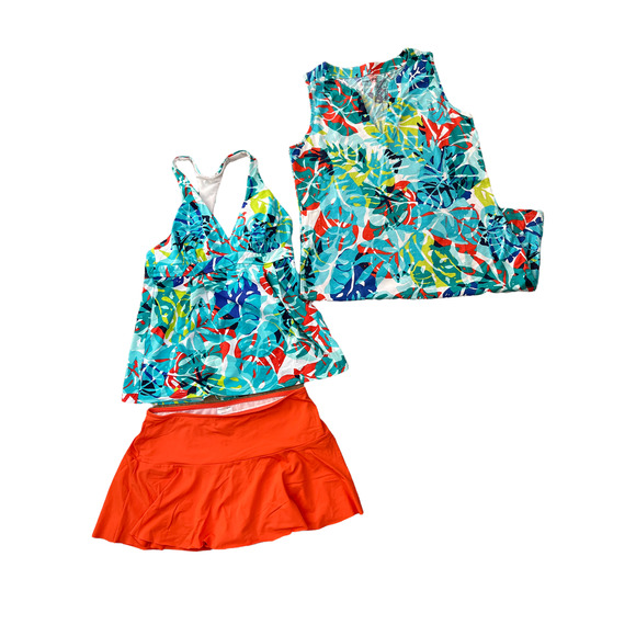 LANDS END Tankini Swim Wear 3 Piece Set Like New sz 6 - Picture 5 of 8